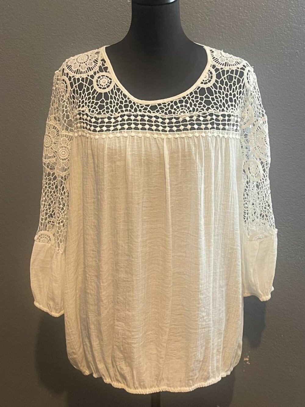 Romantic Bohemian Crochet Lace Blouse